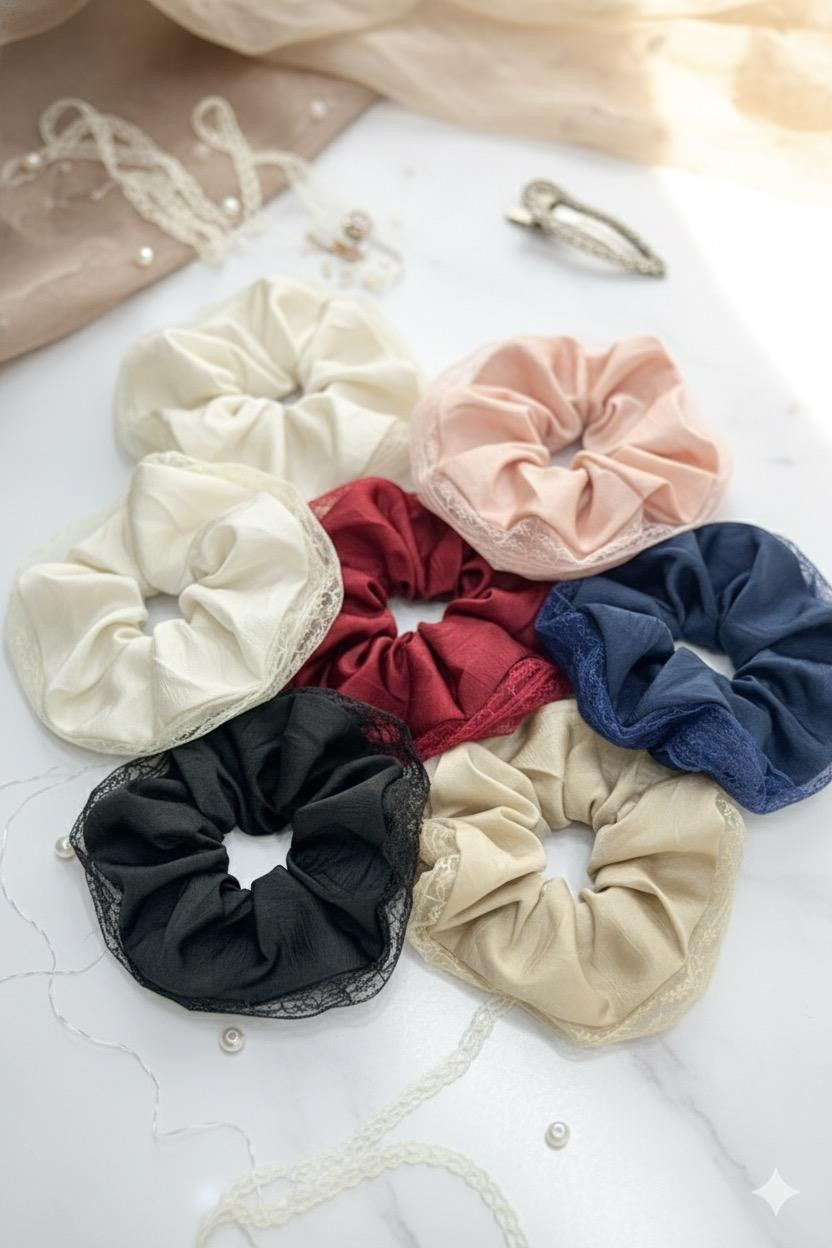 Korean scrunchies πΈβ€οΈπ( pack of 12)