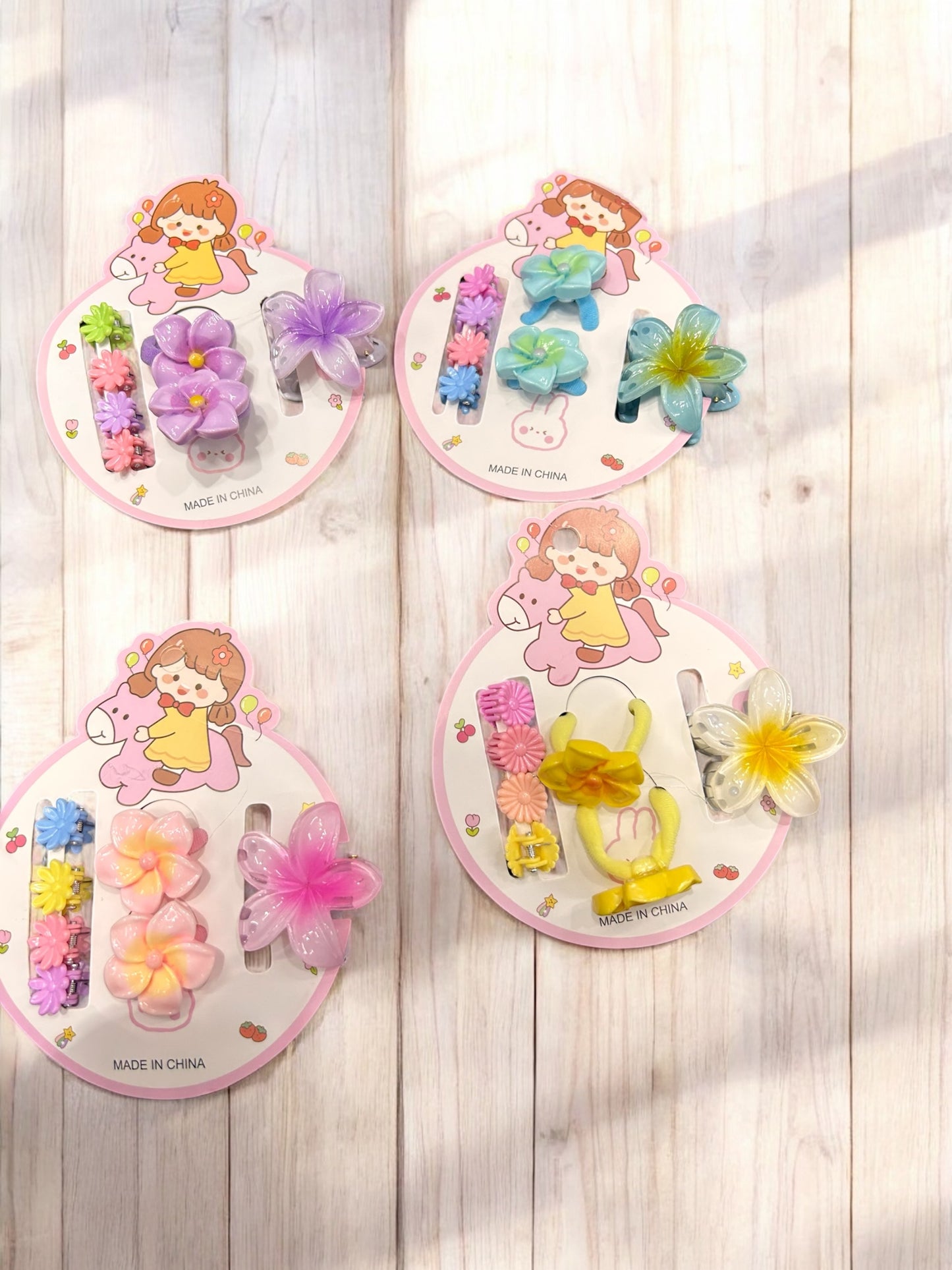 Kawaii Flower Hair Clip Set for Girls | Cute Pastel Floral Hair Accessories Combo(pack of 12)