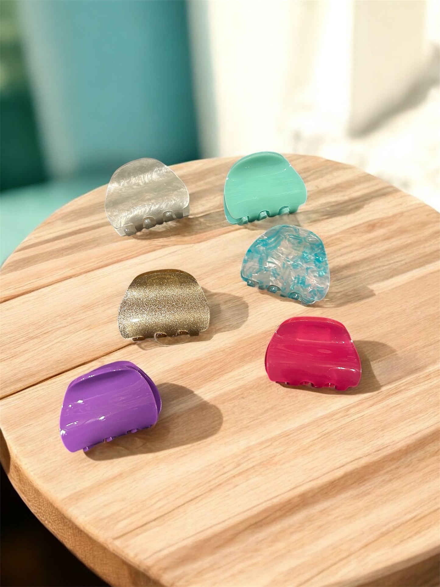 Korean Style Star Cut Mini Hair Claw Clips – Cute Printed Hair Clutcher for Girls & Women( pack of 12)