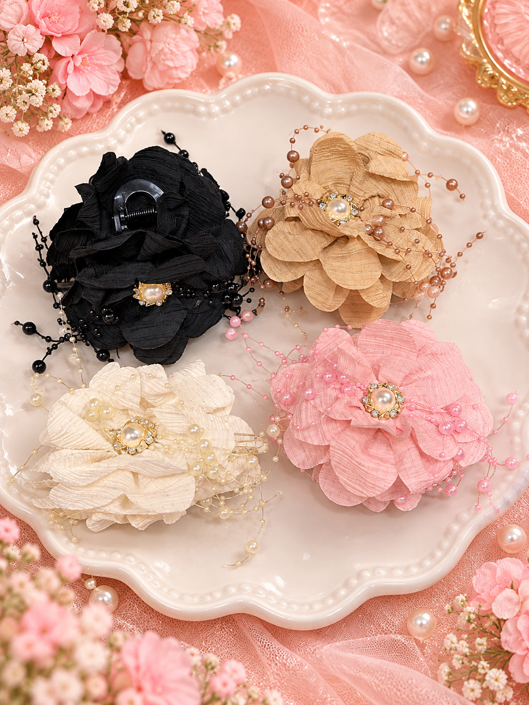 Korean big size bow cluchter(pack of 12)