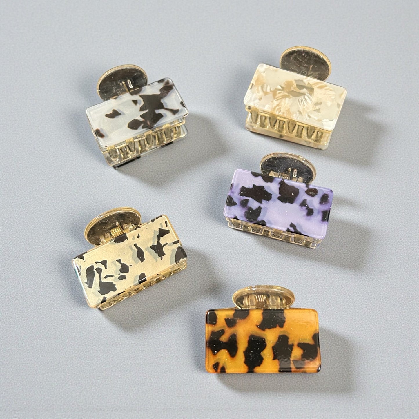 Luxury Rectangular Marble Hair Claw Clips | Strong Hold Acrylic Hair Accessories( pack of 12)