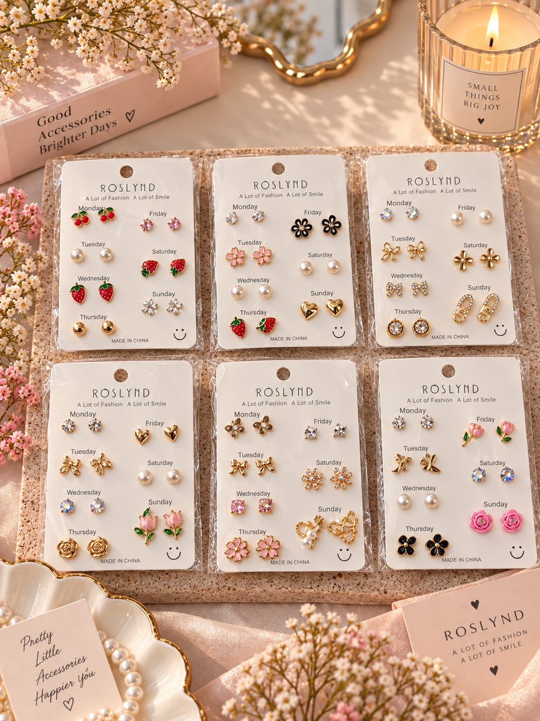 Korean studs combo ( pack of 12 cards)