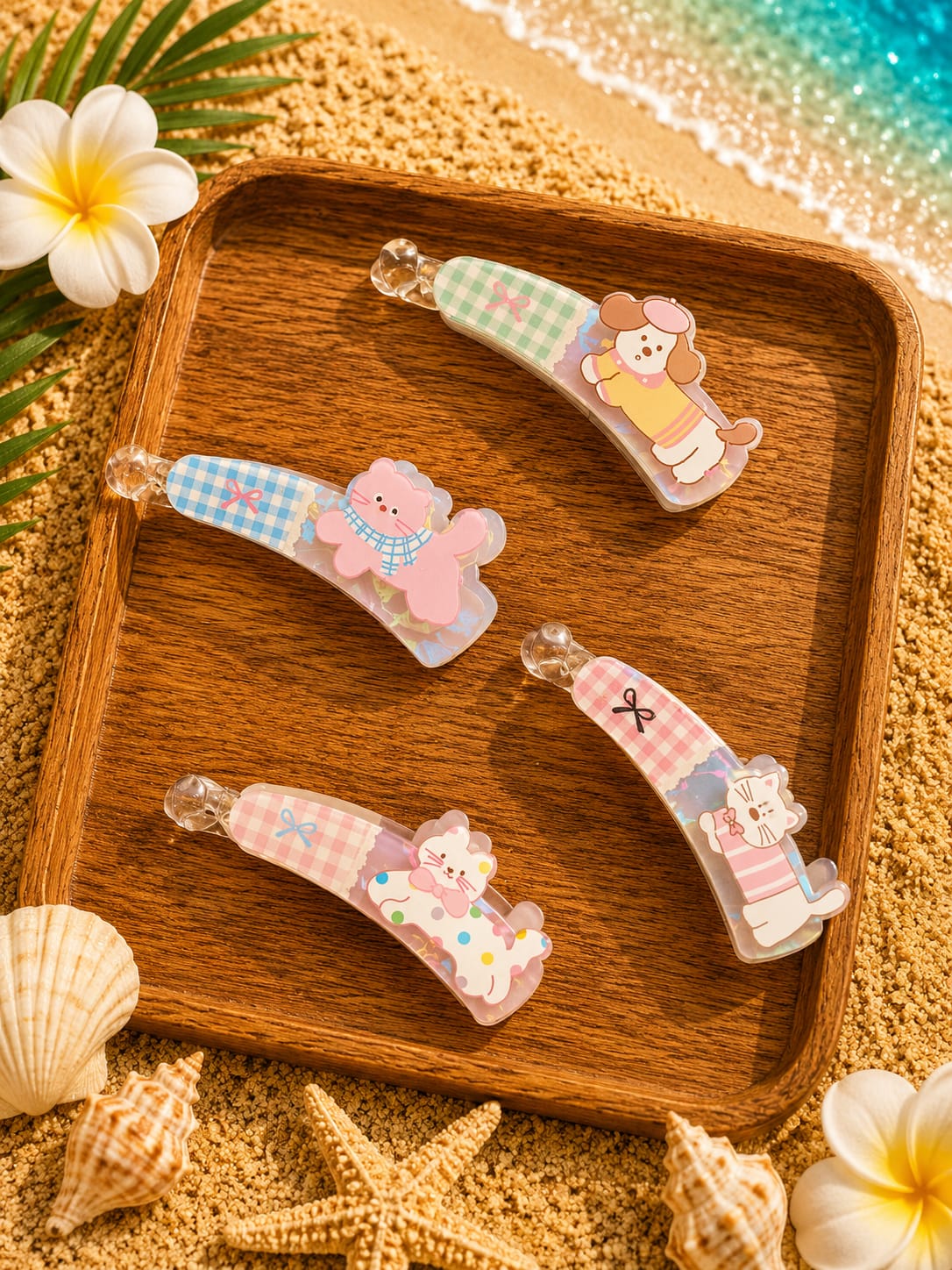 New acrylic premium banana clip (pack of 12)