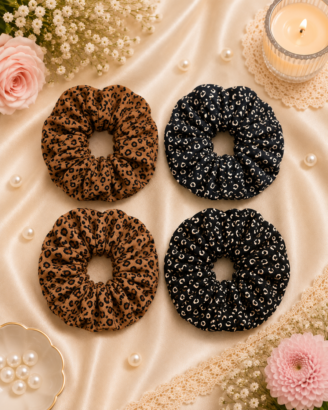 Korean premium scrunchies ( pack of 12)