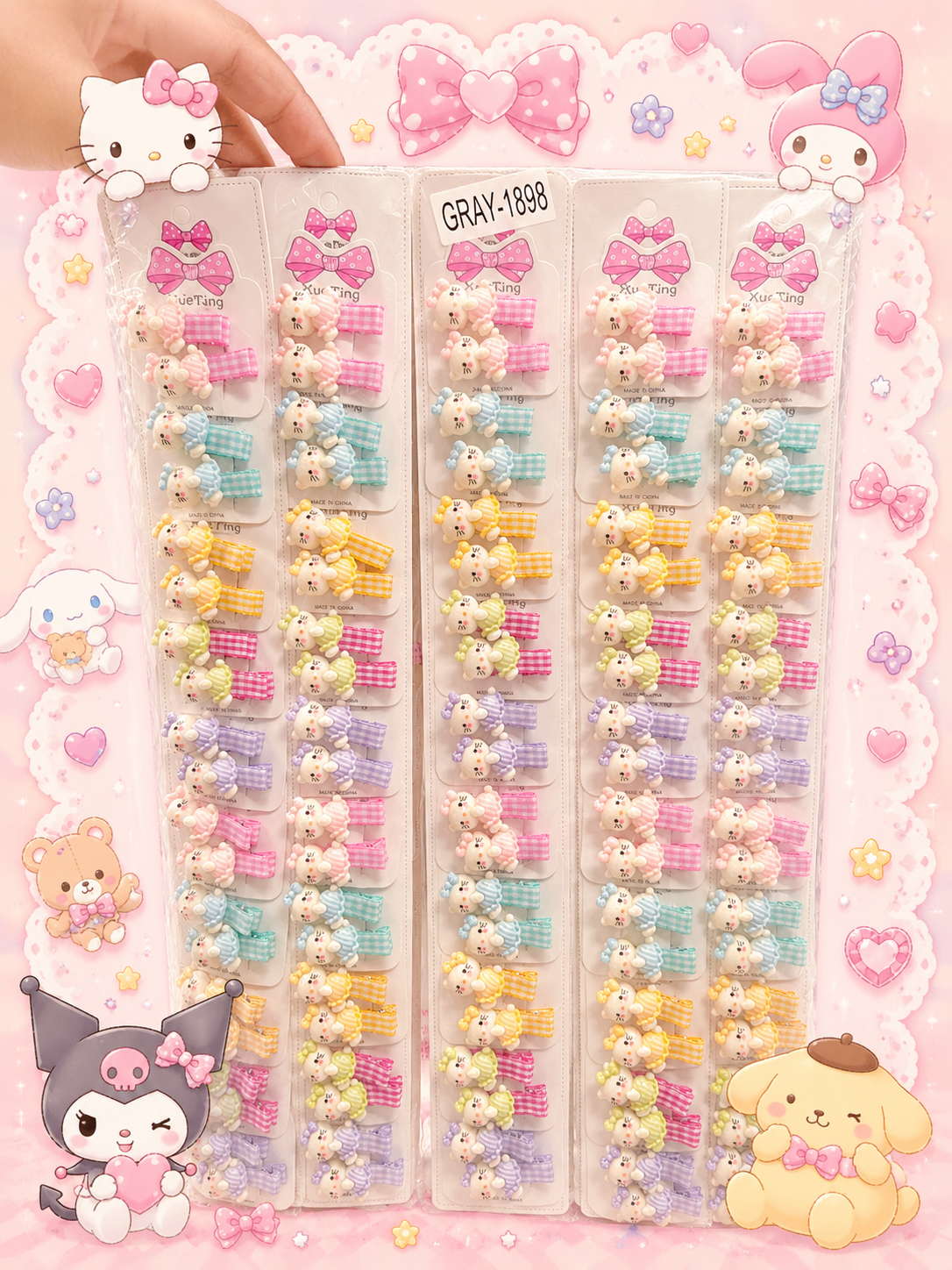 Kawaii Snap Clips ( pack of 1 strip includes 10 pairs)