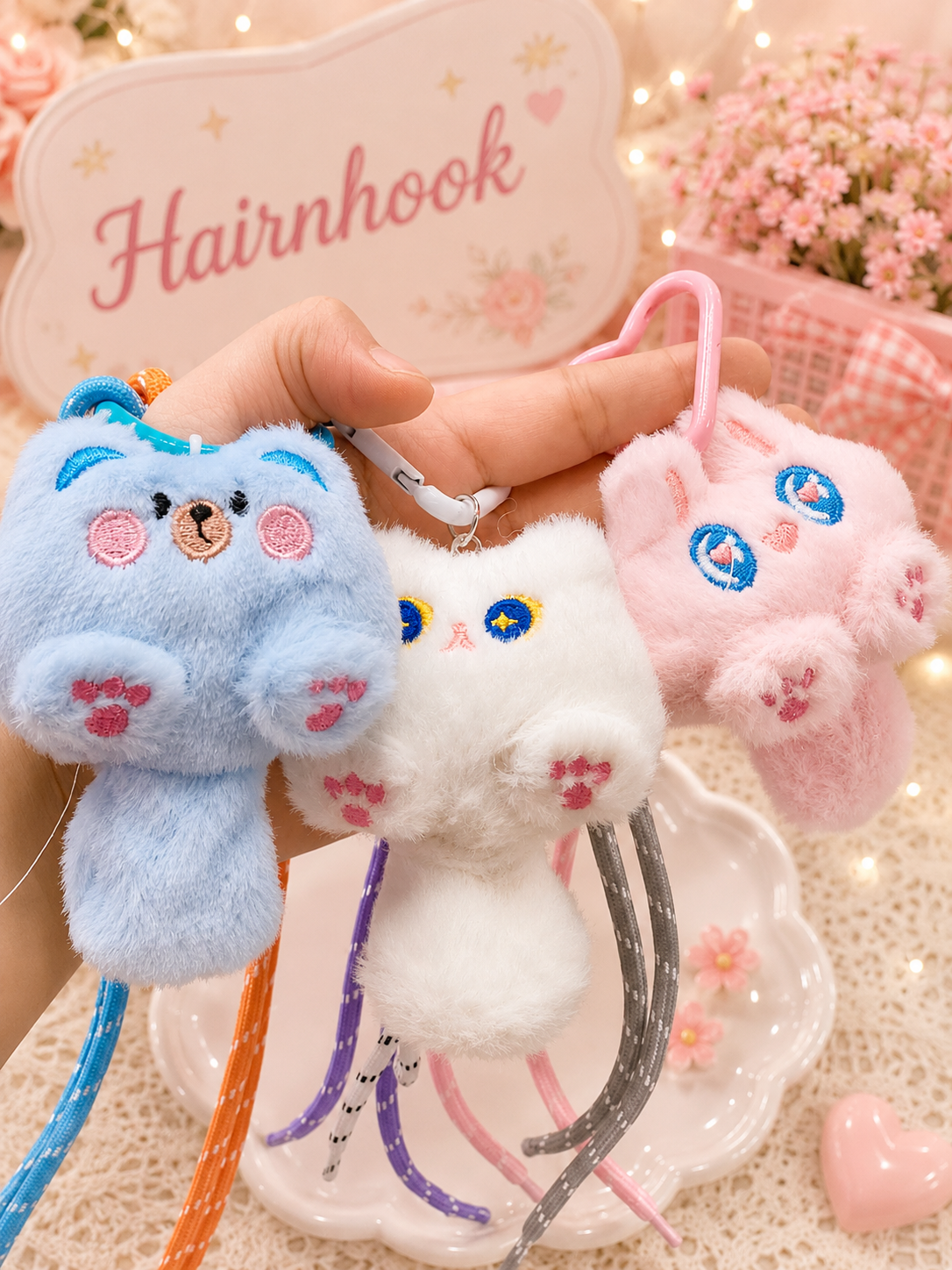 Kawai medium size plushies bag charms plus keychain ( pack of 12)