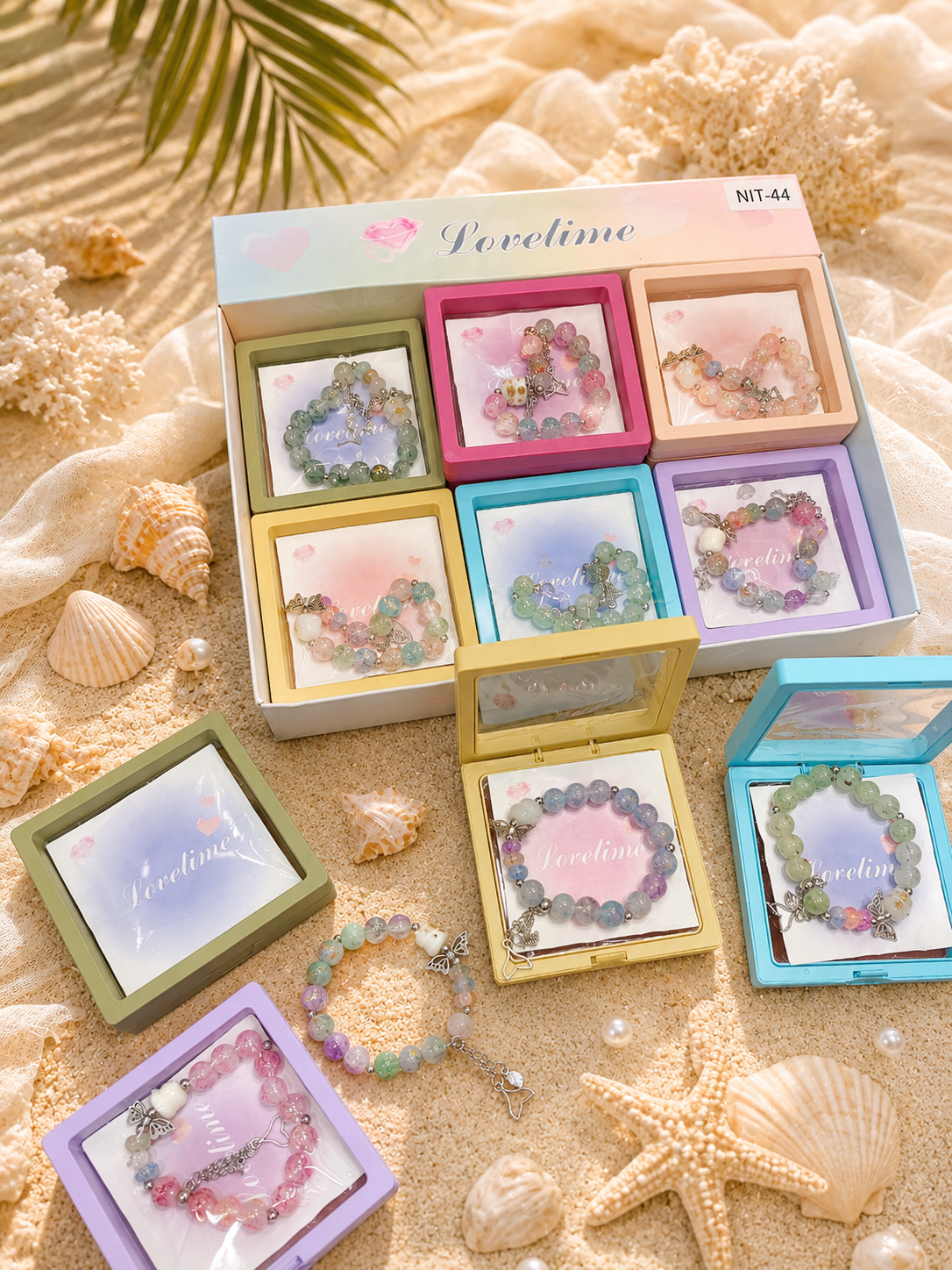 Korean bracelets with floating box superior quality ( pack of 12 )