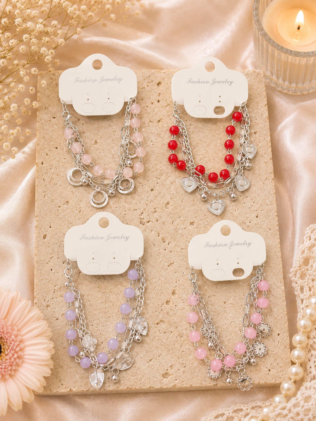Cartier brand multi layered korean girls bracelet ( pack of 12)