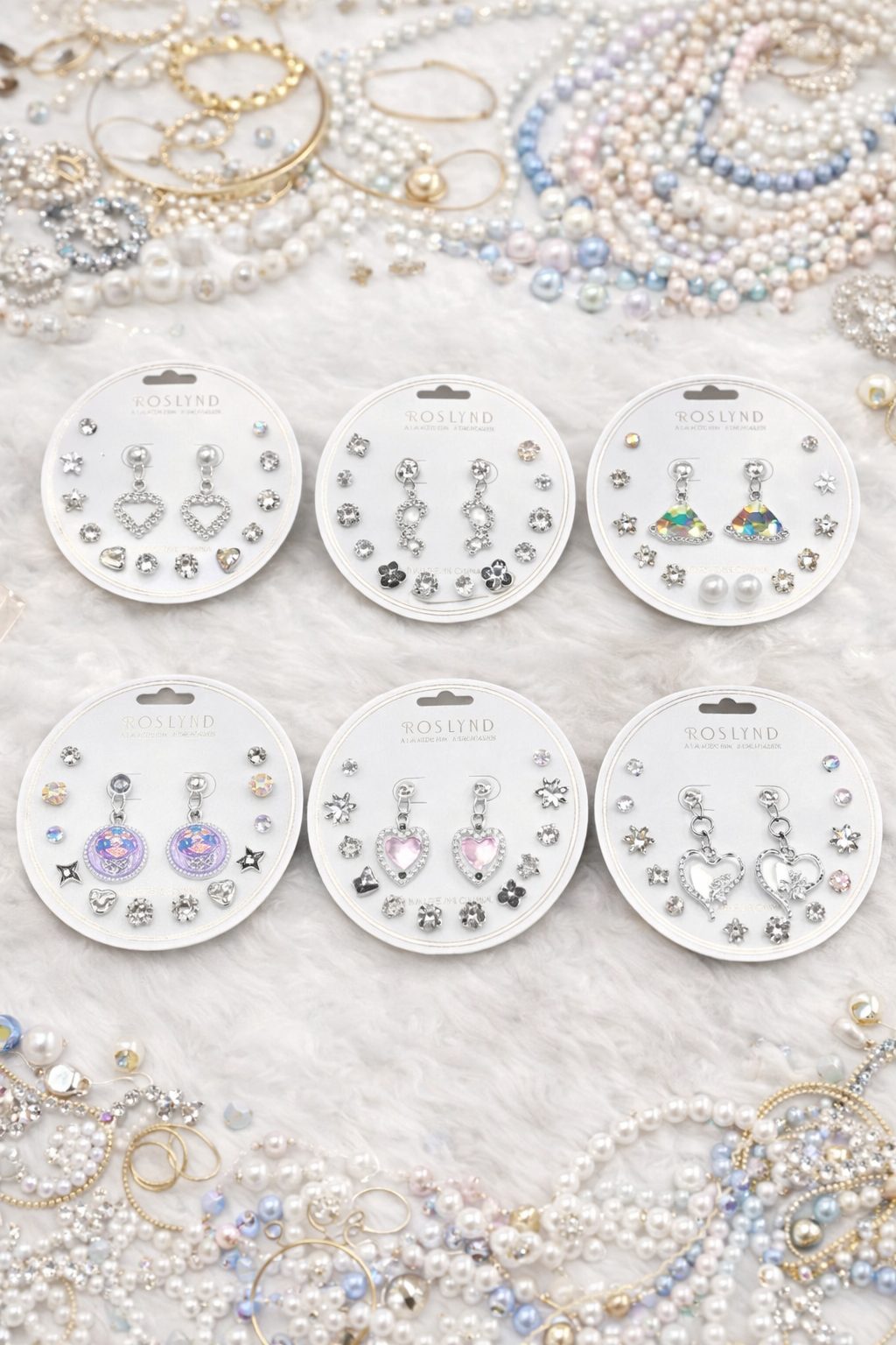 Earings stud combo sets ( pack of 12 cards)