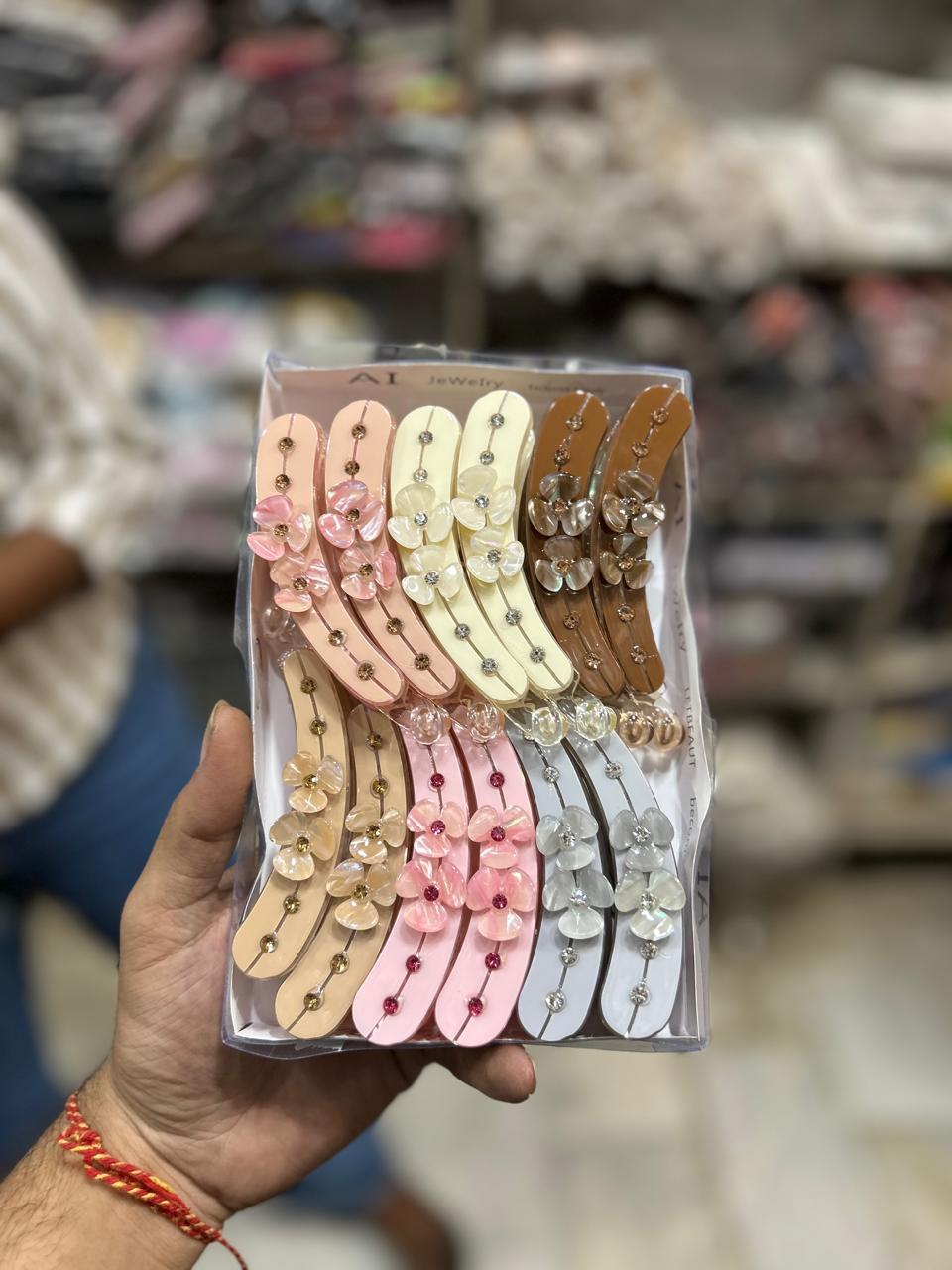 Party wear korean banana clip (pack of 12)