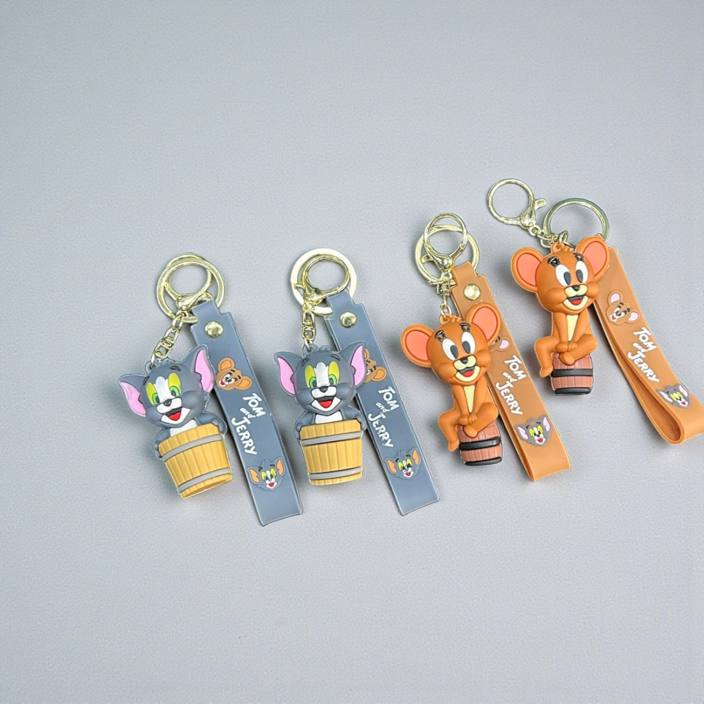 Silicon rubber tom and jerry keychain ( pack of 12)