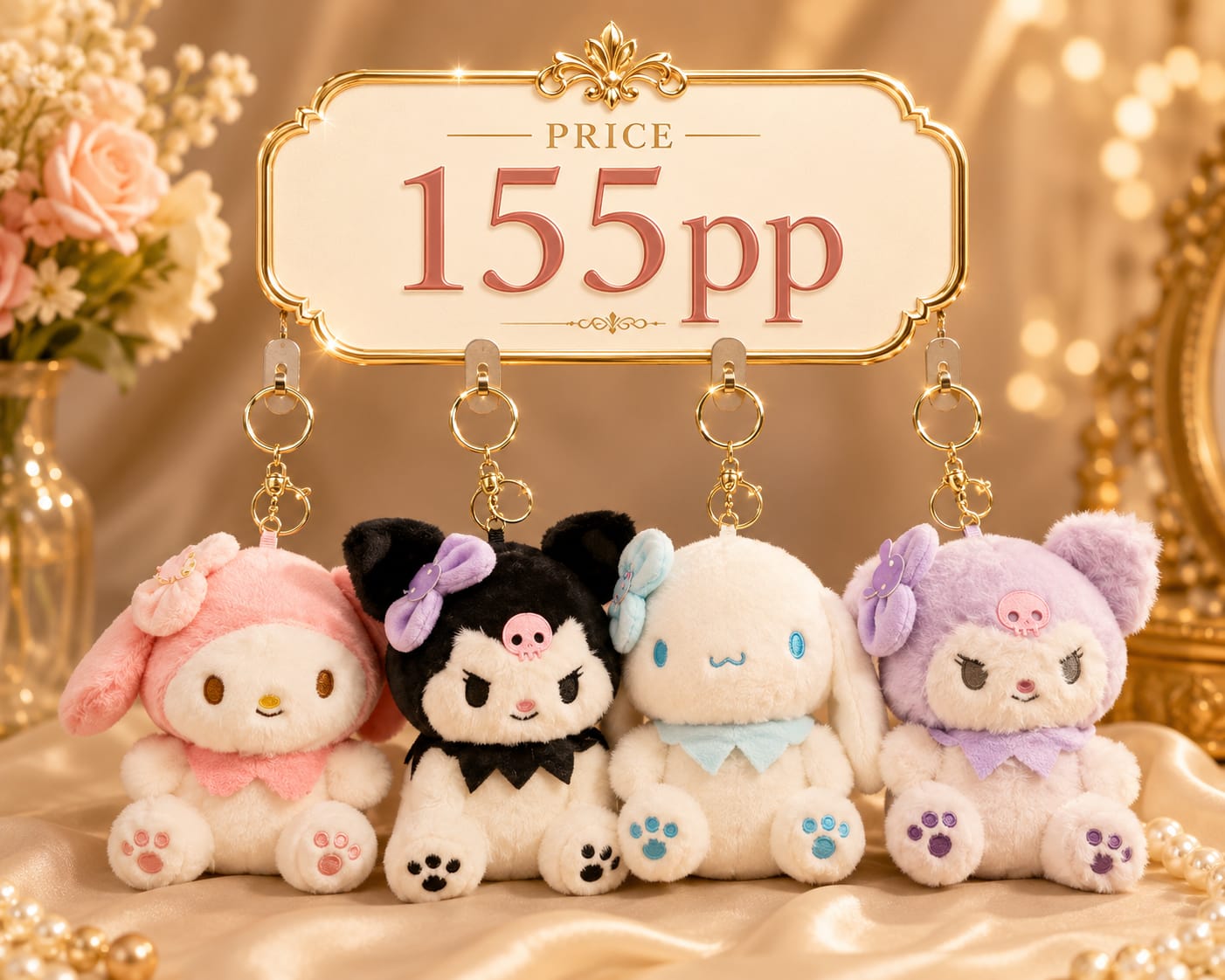 Plushies keychain ( pack of 6)