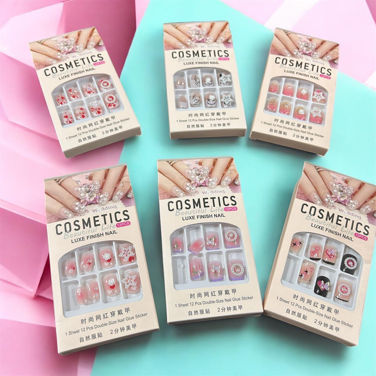 Professional DIY Press-On Nails – Natural Look Nail Art Set( pack of 12)