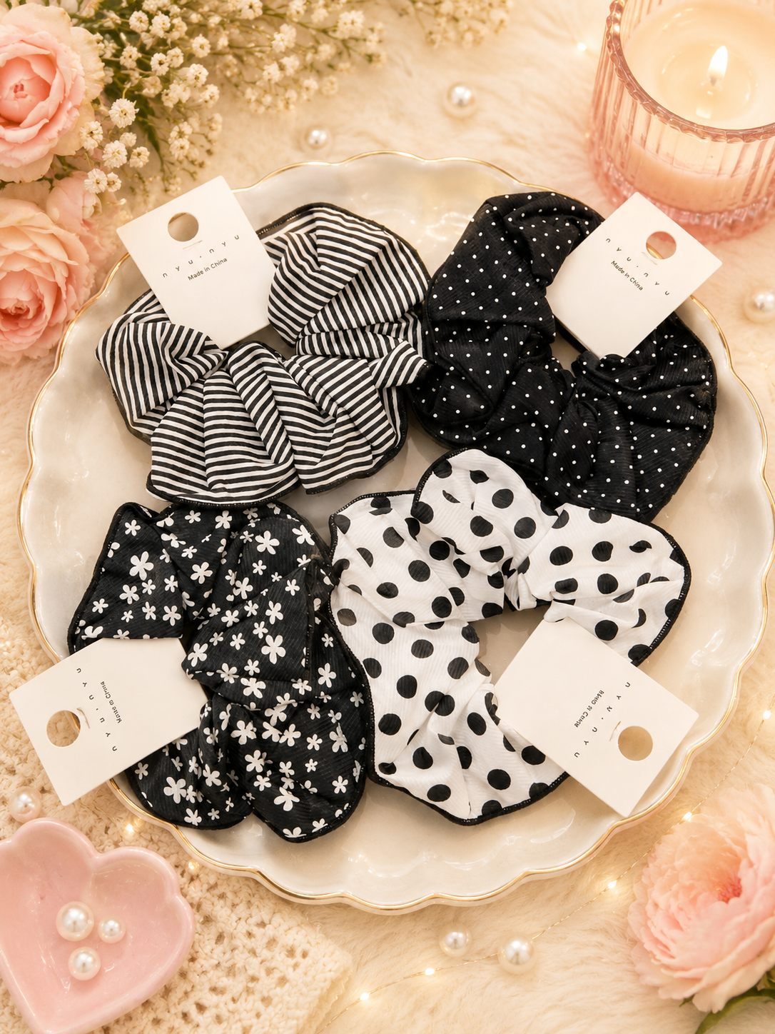Korean premium scrunchies ( pack of 12)