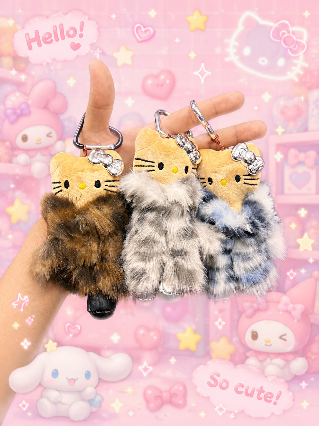 Cute plushies keychain ( pack of 6)