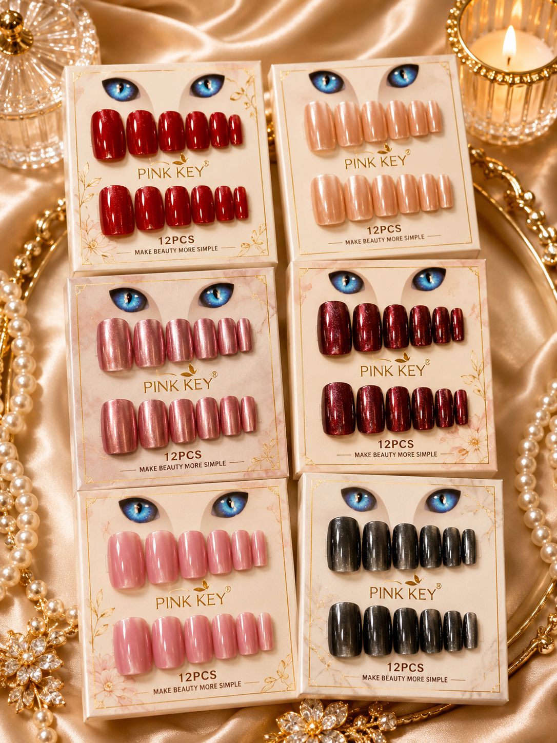 Cat eye nail premium quality ( pack of 12 sets)