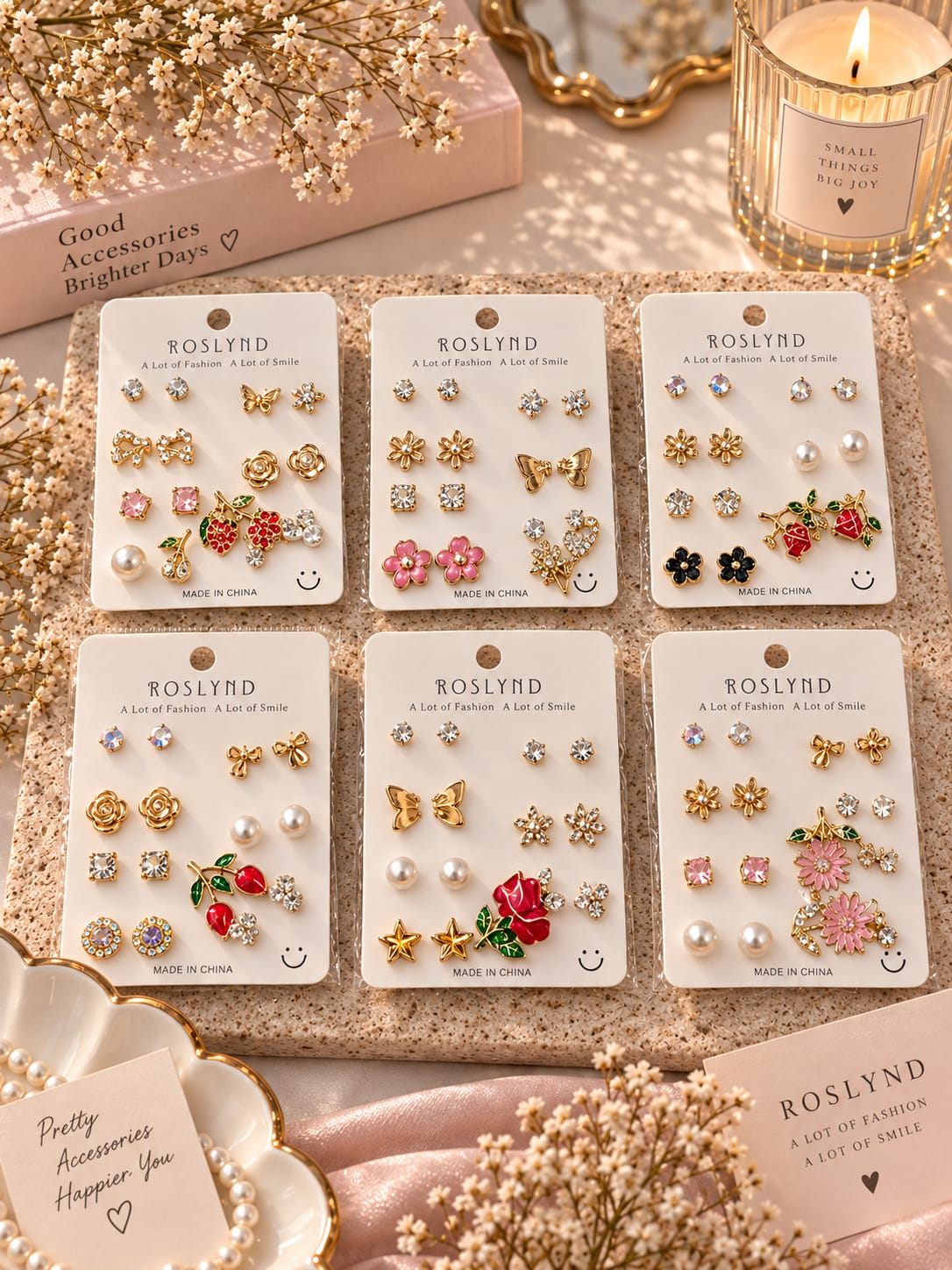 Korean studs combo ( pack of 12 cards)