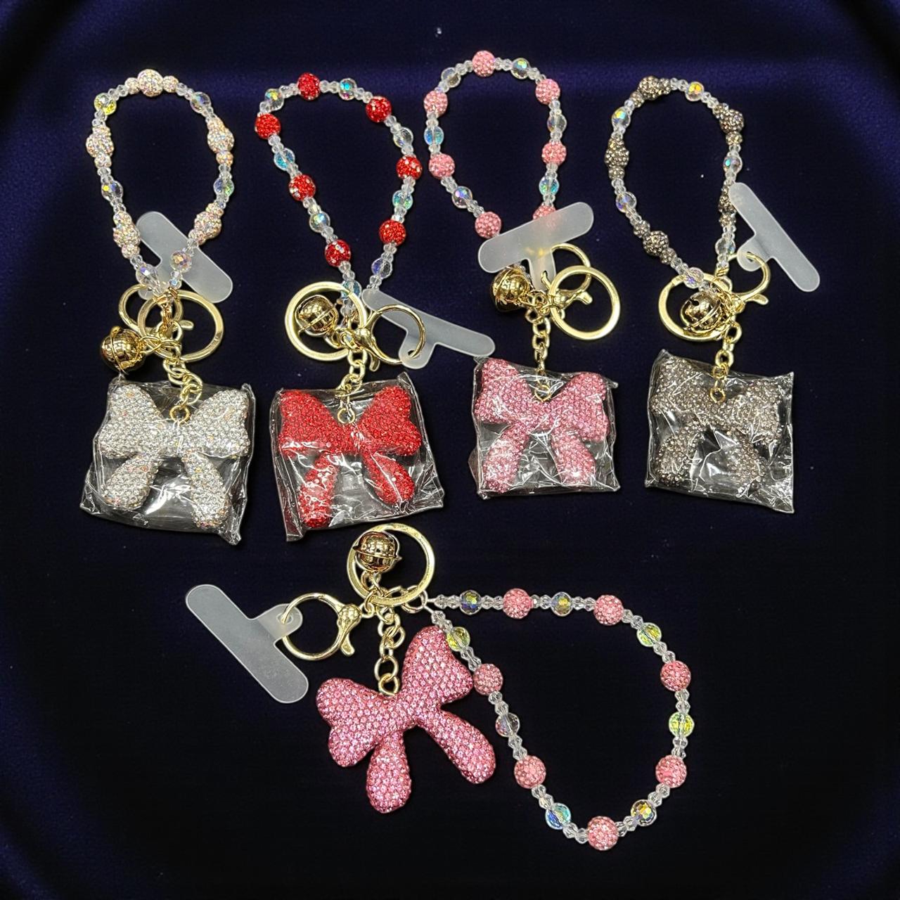 Crystal Beaded Phone Charm | Luxury Wrist Strap Phone Accessory (pack of 6)