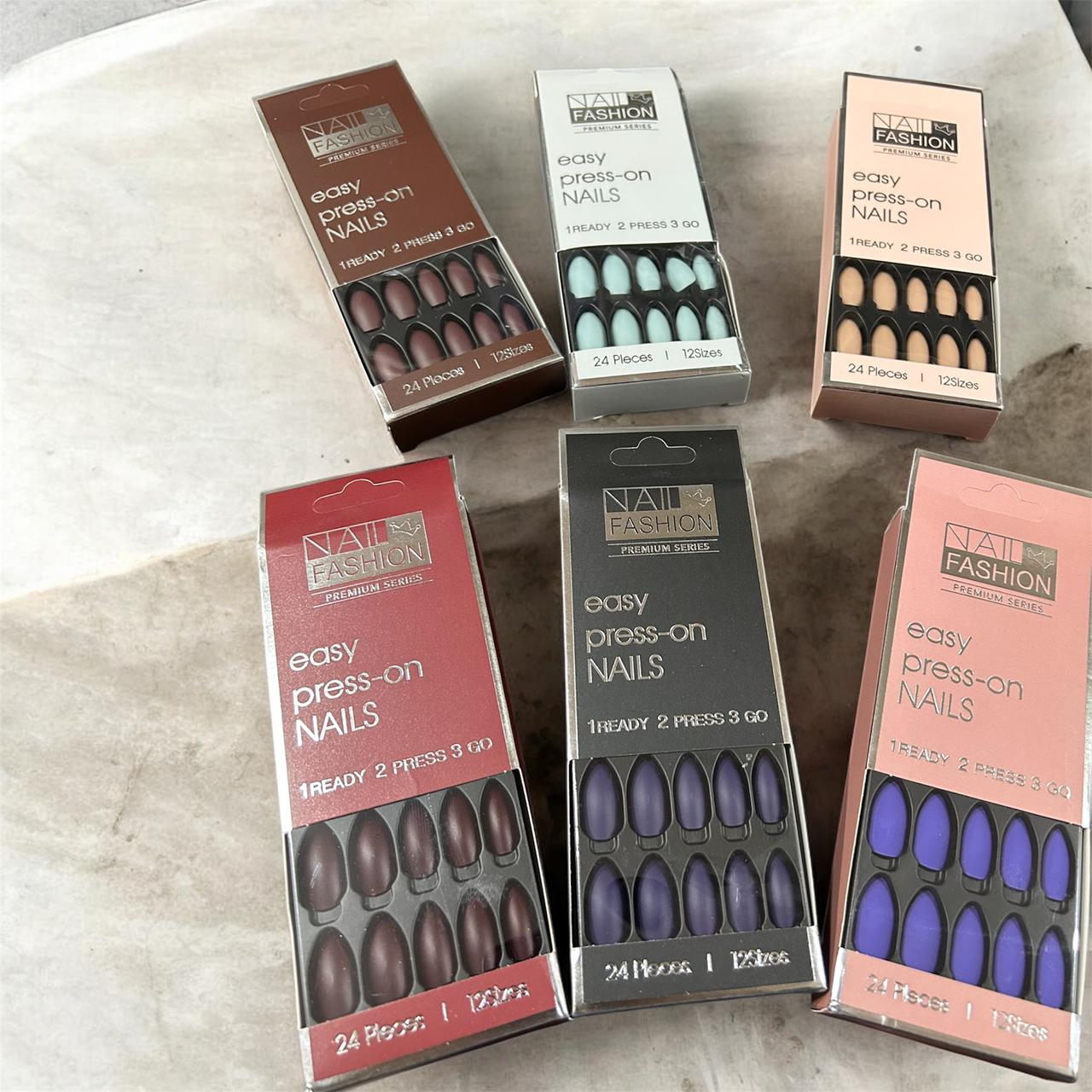Nail Fashion Easy Press-On Nails – Premium Matte Artificial Nails
(Pack of 12)