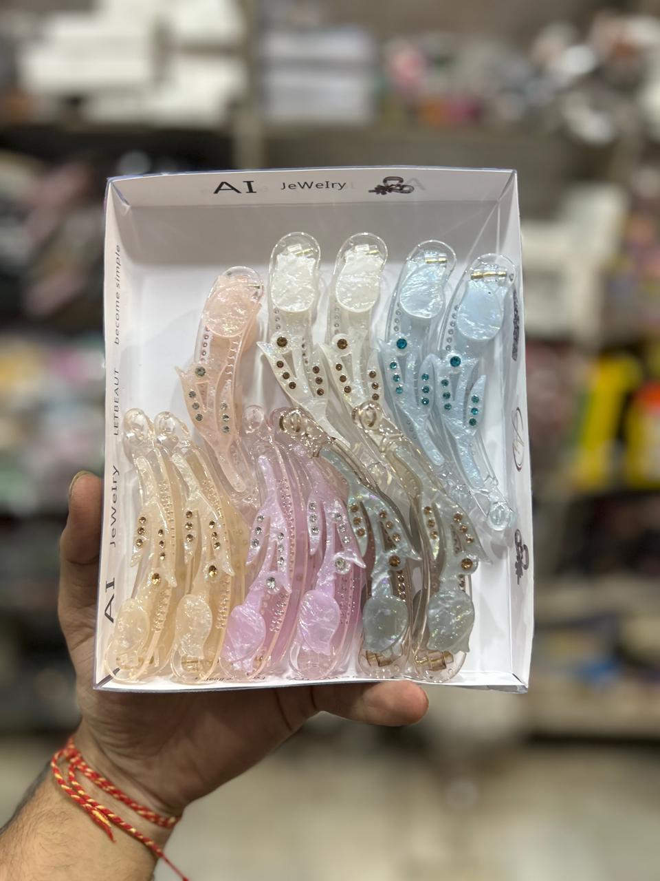 Party wear korean banana clip (pack of 12)
