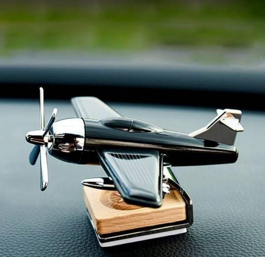 Solar powered plane stand with fragrance