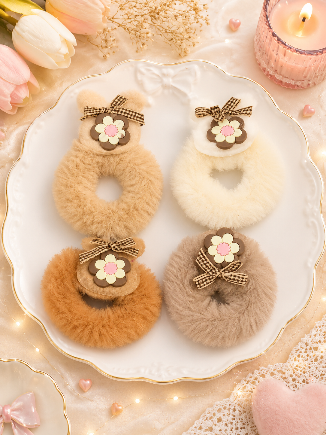 Korean premium scrunchies ( pack of 12)