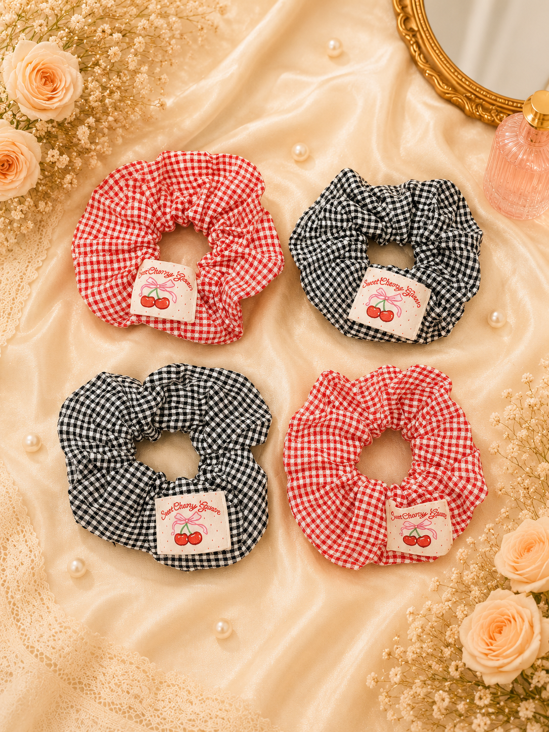 Cute kawaii korean scrunchies ( pack of 12)