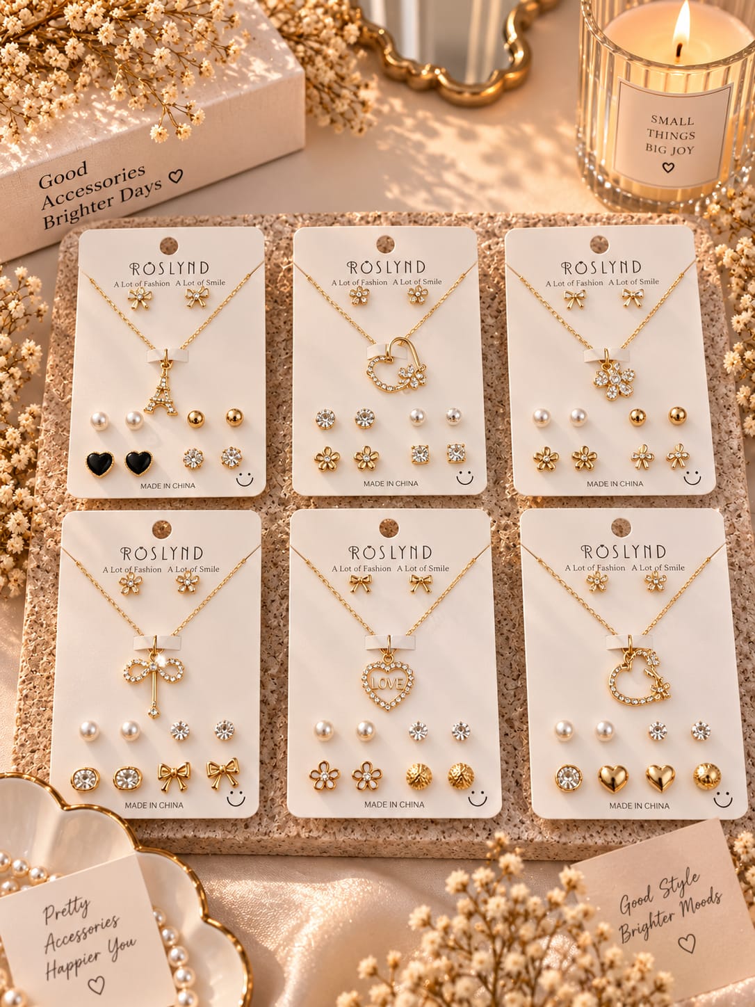 Korean studs combo ( pack of 12 cards)