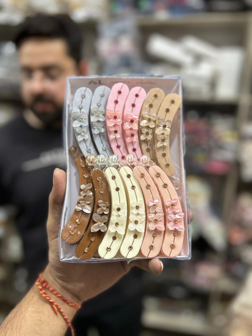 Party wear korean banana clip (pack of 12)