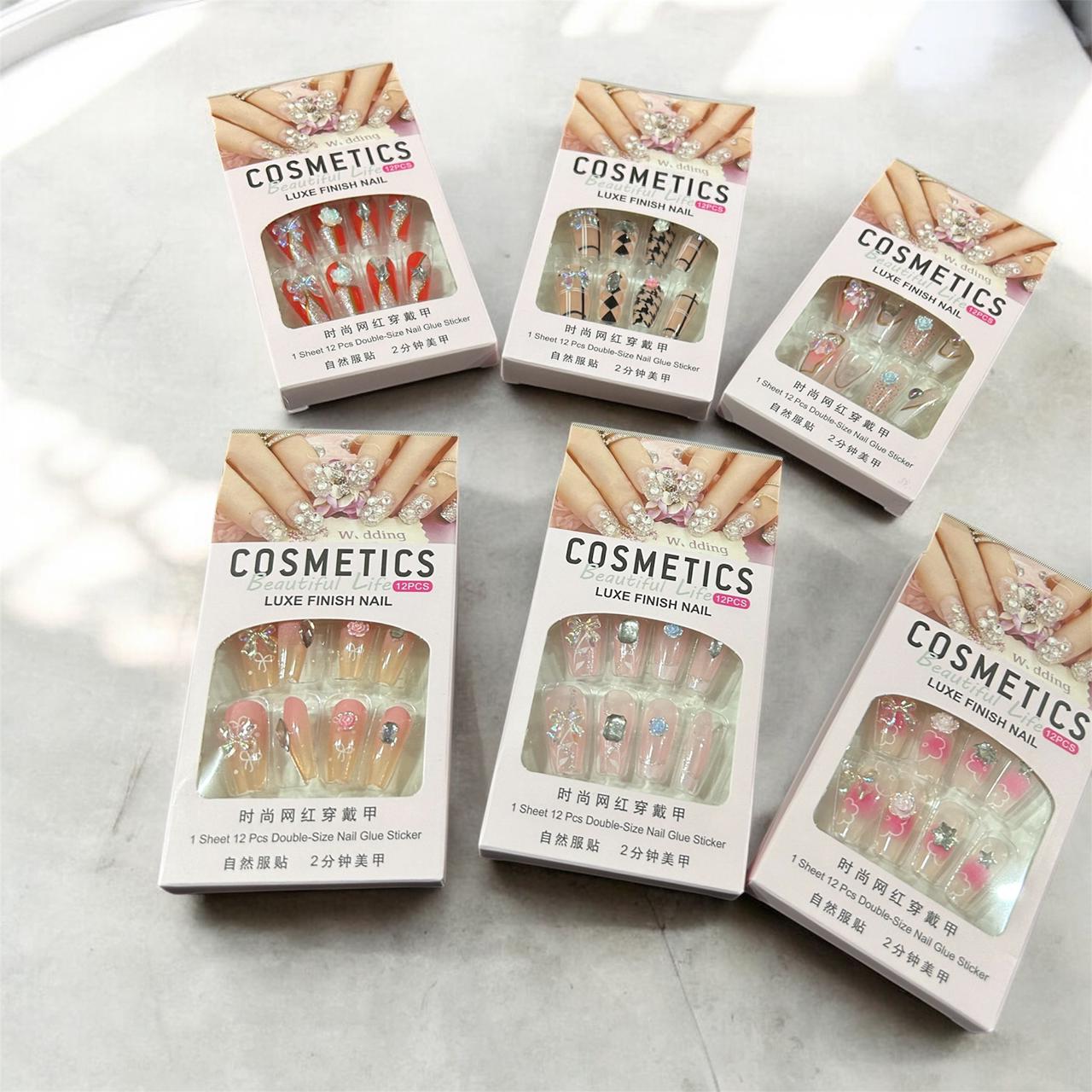 Professional DIY Press-On Nails – Natural Look Nail Art Set ( pack of 12)