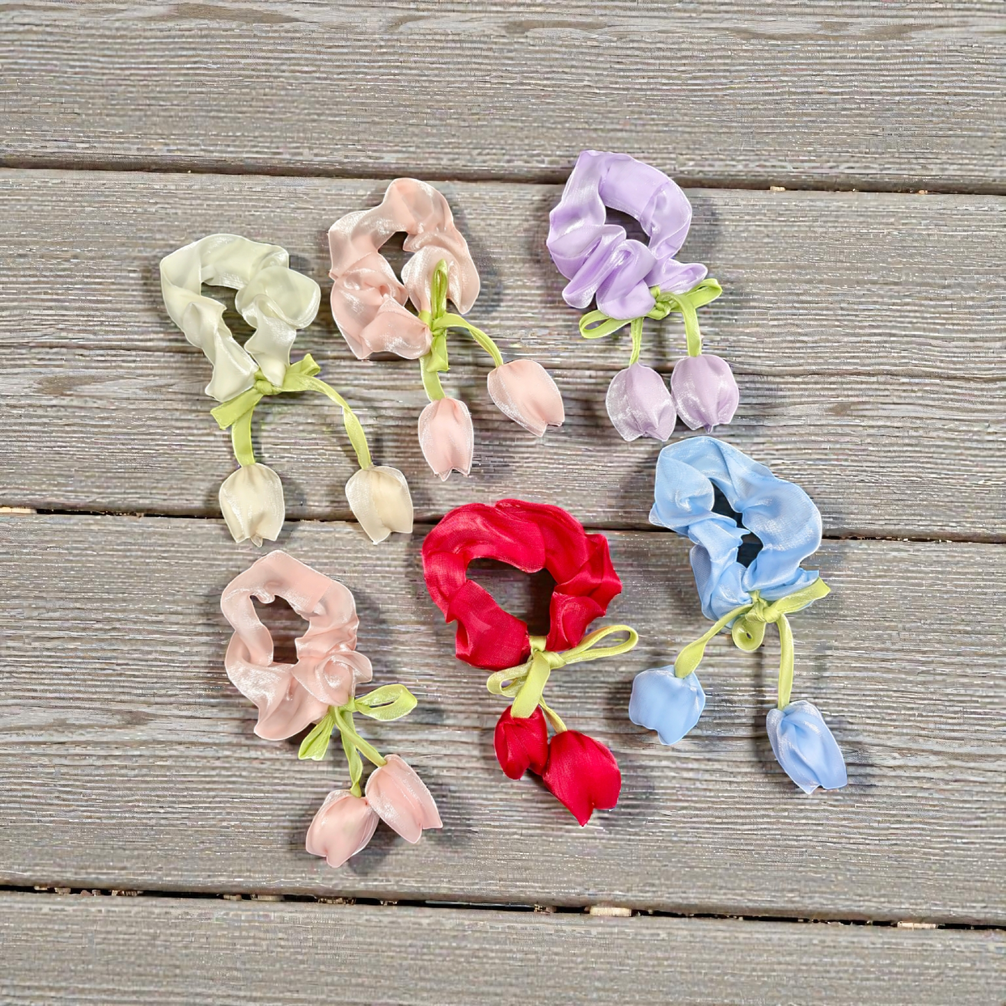 Tulip scrunchies (original china-pack of 12)