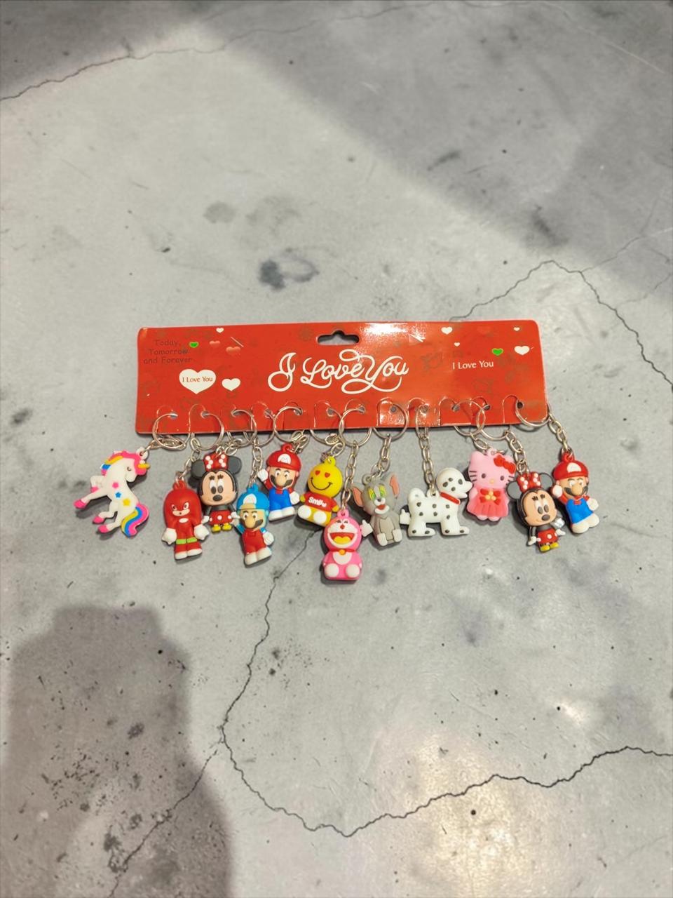 Pvc Rubber keychains medium size ( pack of 12)