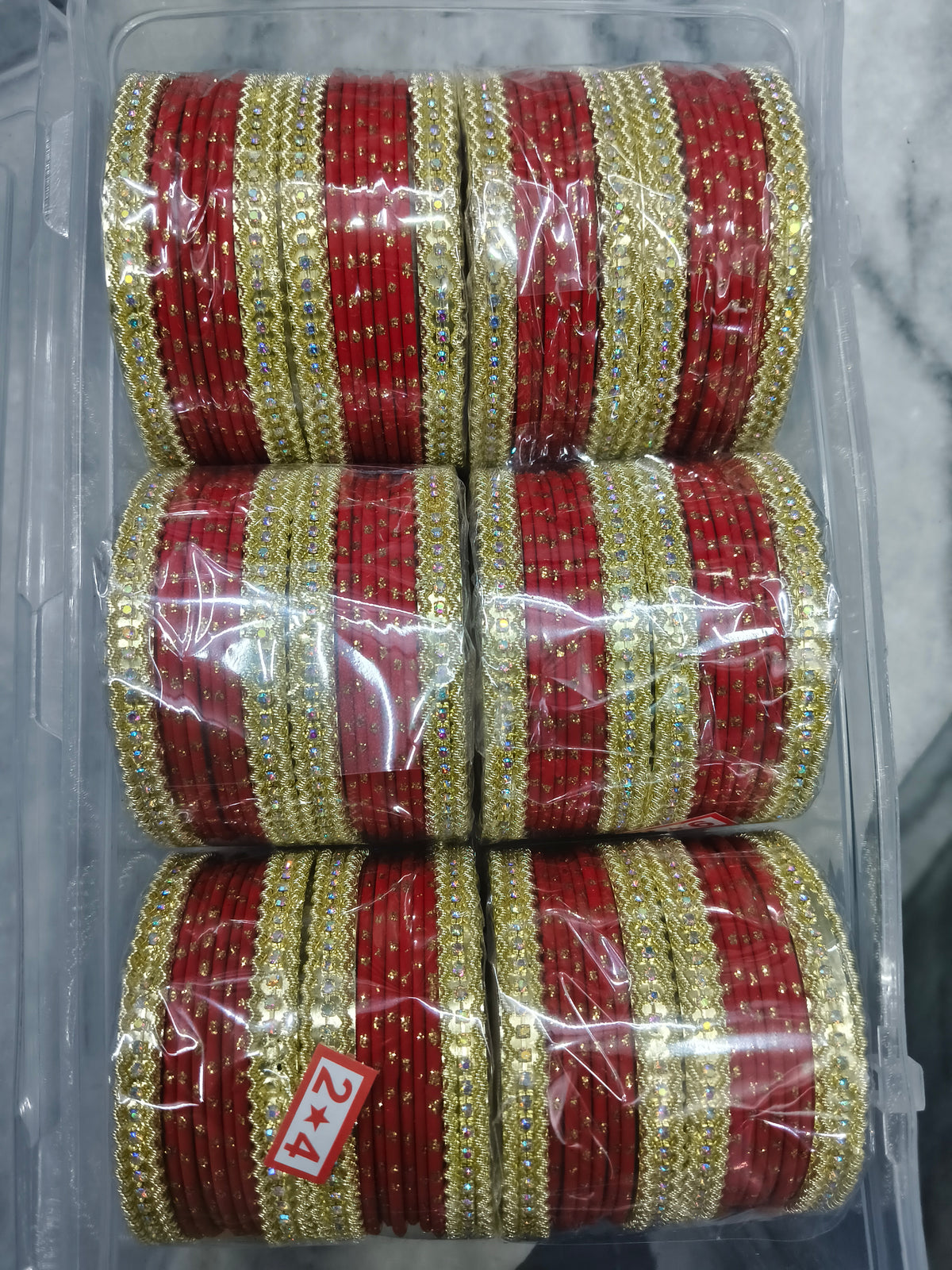 Premium karwachauth metal churi (pack of 6 set)