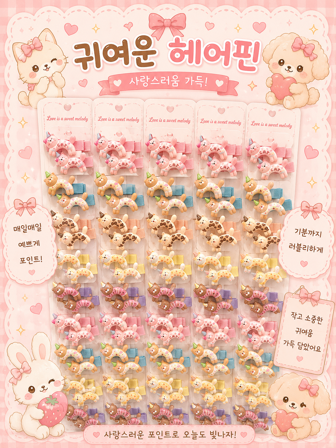 Kawaii Snap Clips ( pack of 1 strip includes 10 pairs)