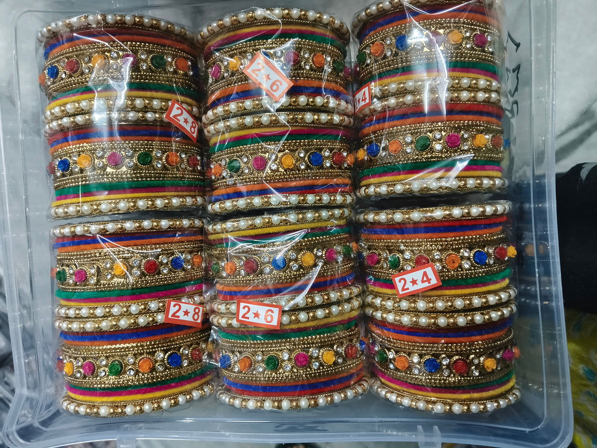 Premium karwachauth metal churi (pack of 6 set)