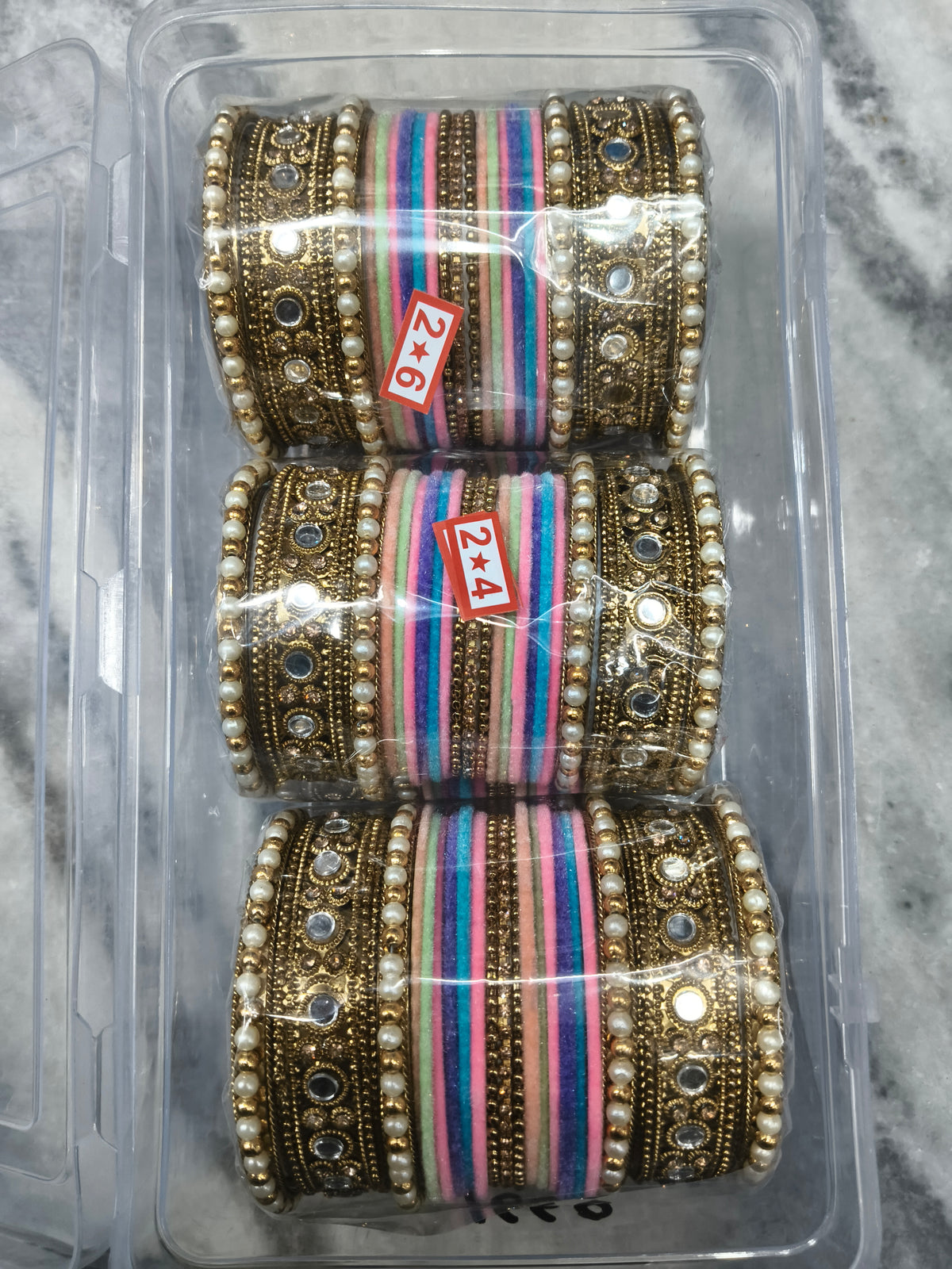 Premium karwachauth metal churi (pack of 3 sets)