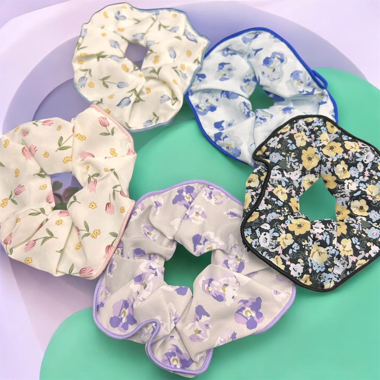 Korean Style Fabric Scrunchie Rubber Band for Daily Wear 4 ( pack of 12)