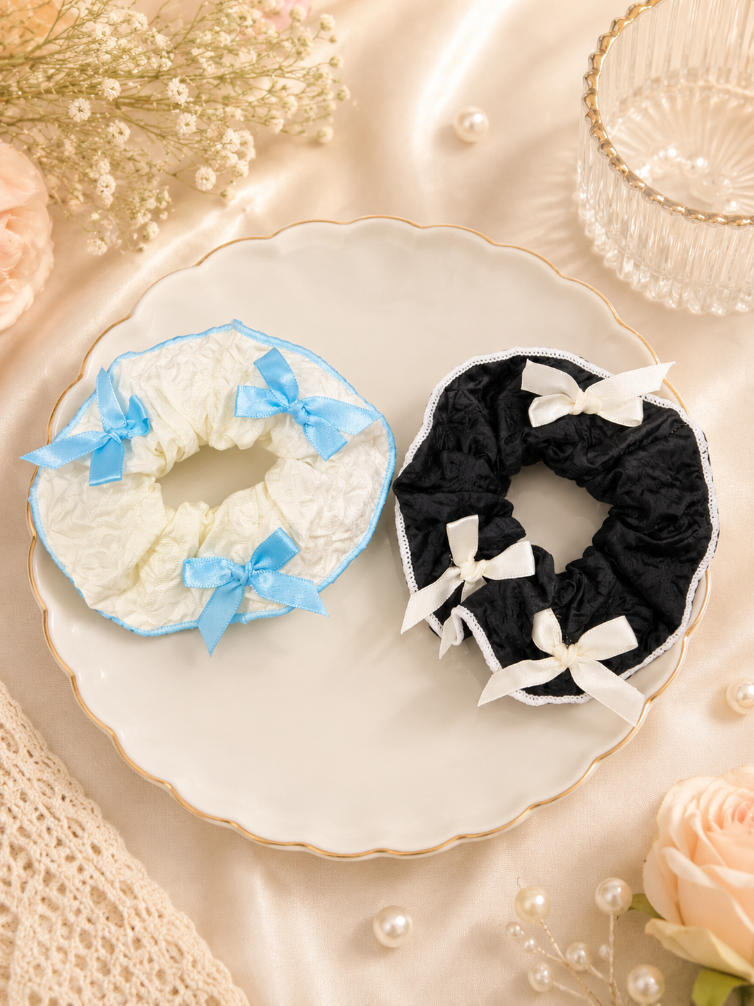 Korean premium scrunchies ( pack of 12)