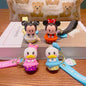 Cute Cartoon Mouse & Duck Keychain with Strap | Soft Rubber Dessert Theme Key Ring ( pack of 12)