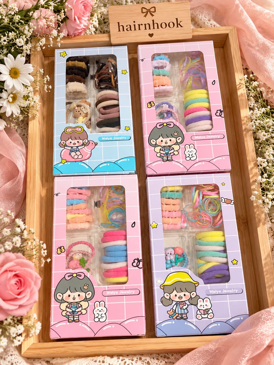 Korean hair accessories set for kids (pack of 24)