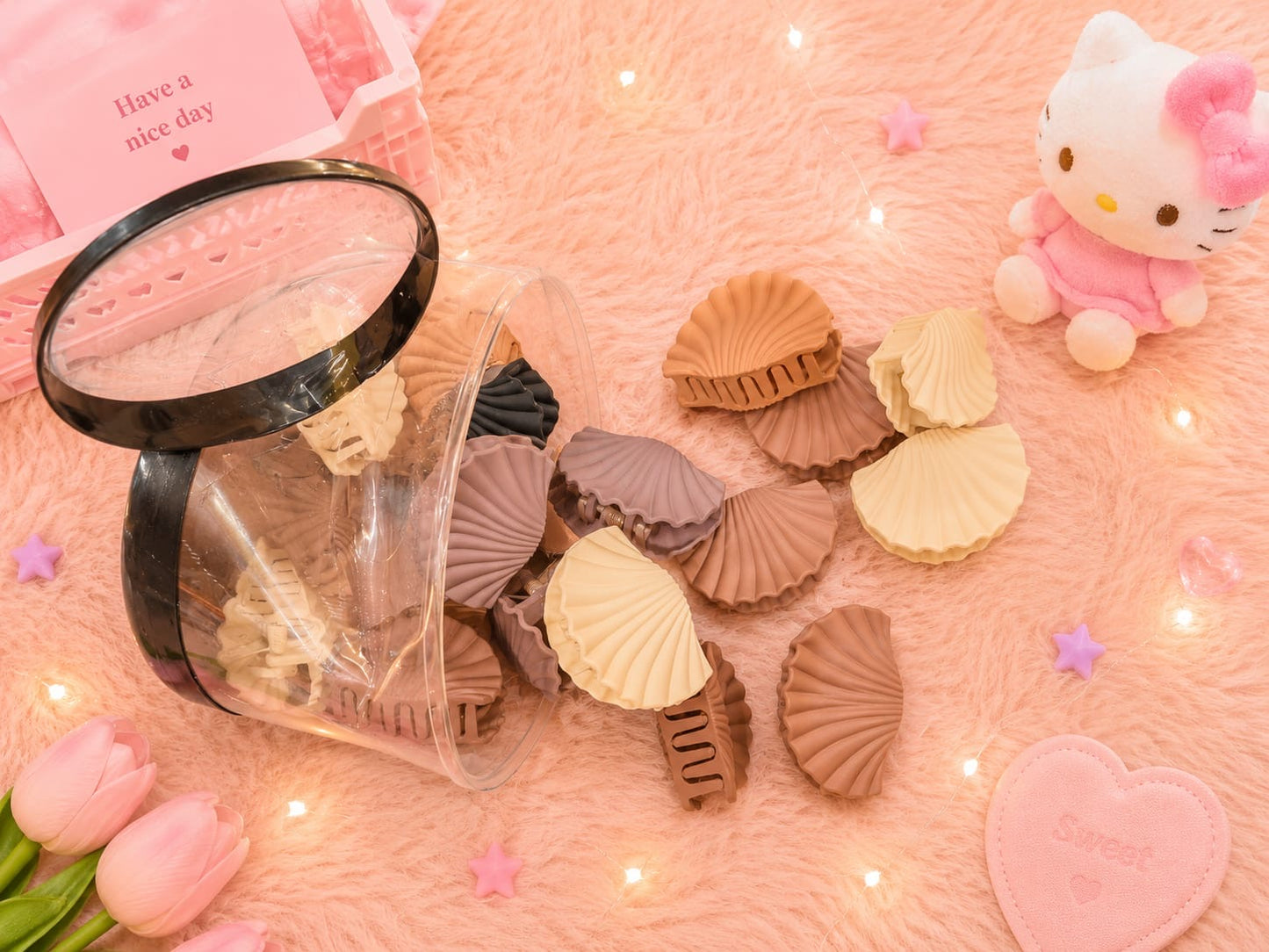 Korean mini jar hair claw clip ( pack of 24)