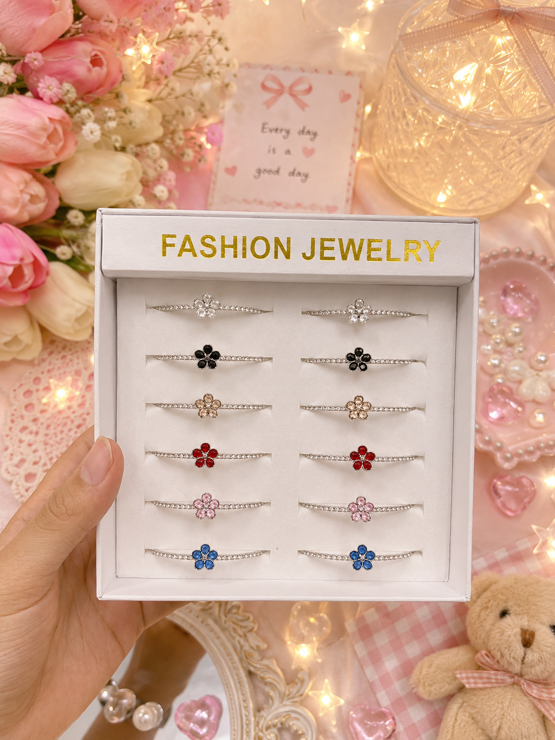 Kids Daisy Crystal Bracelet( pack of 12)