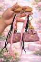 Luxury Mini Bag Charm Keychain with Rope Tassel – Korean Style Cute Handbag Pendant for Girls( pack of 3)