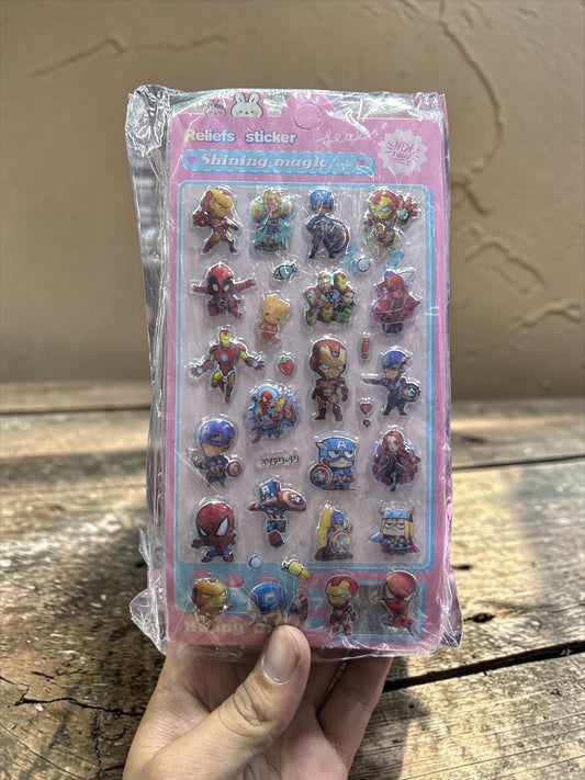 Kawaii 3D Puffy Cartoon Stickers Sheet | Cute Decorative Bubble Stickers for Kids & Journals(Pack of 12)