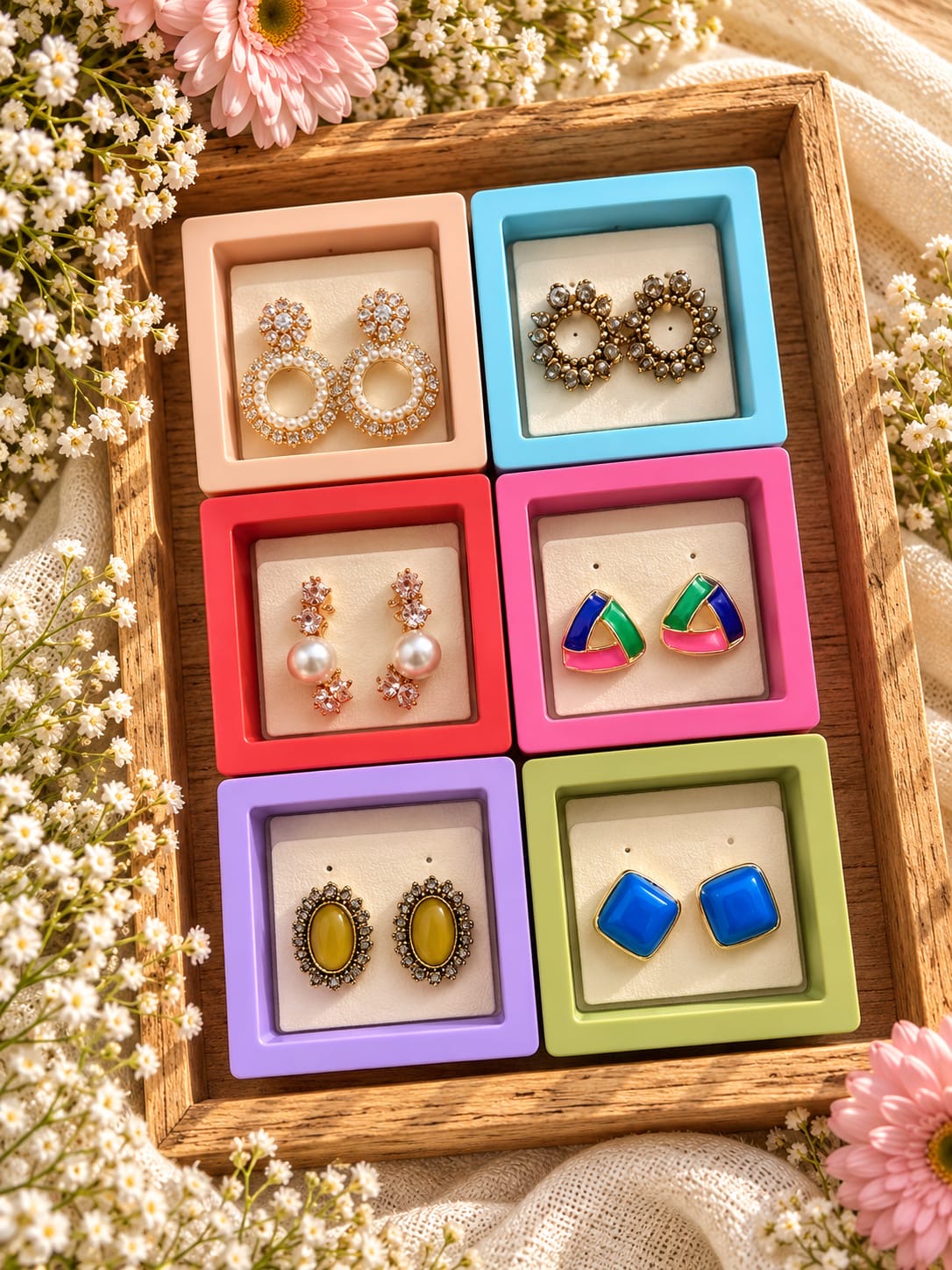 Indian style earring studs (Pack of 12)