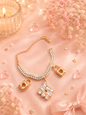 Princess Lock Charm Crystal Bracelet(pack of 2)with floating box