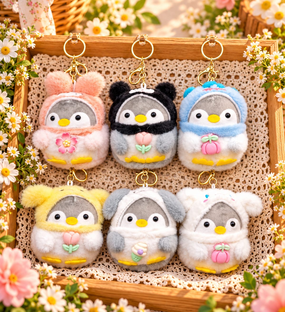 Premium plushies soft toy keychain ( pack of 6)