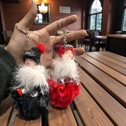 Cute Sleeping Baby Doll Fur Keychain with Woolen Cap – Soft Winter Bag Charm( pack of 12)