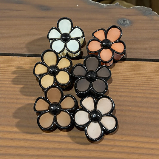 Elegant Matte Floral Hair Claw Clips | Minimal Flower Design Strong Grip Hair Accessories( pack of 12)