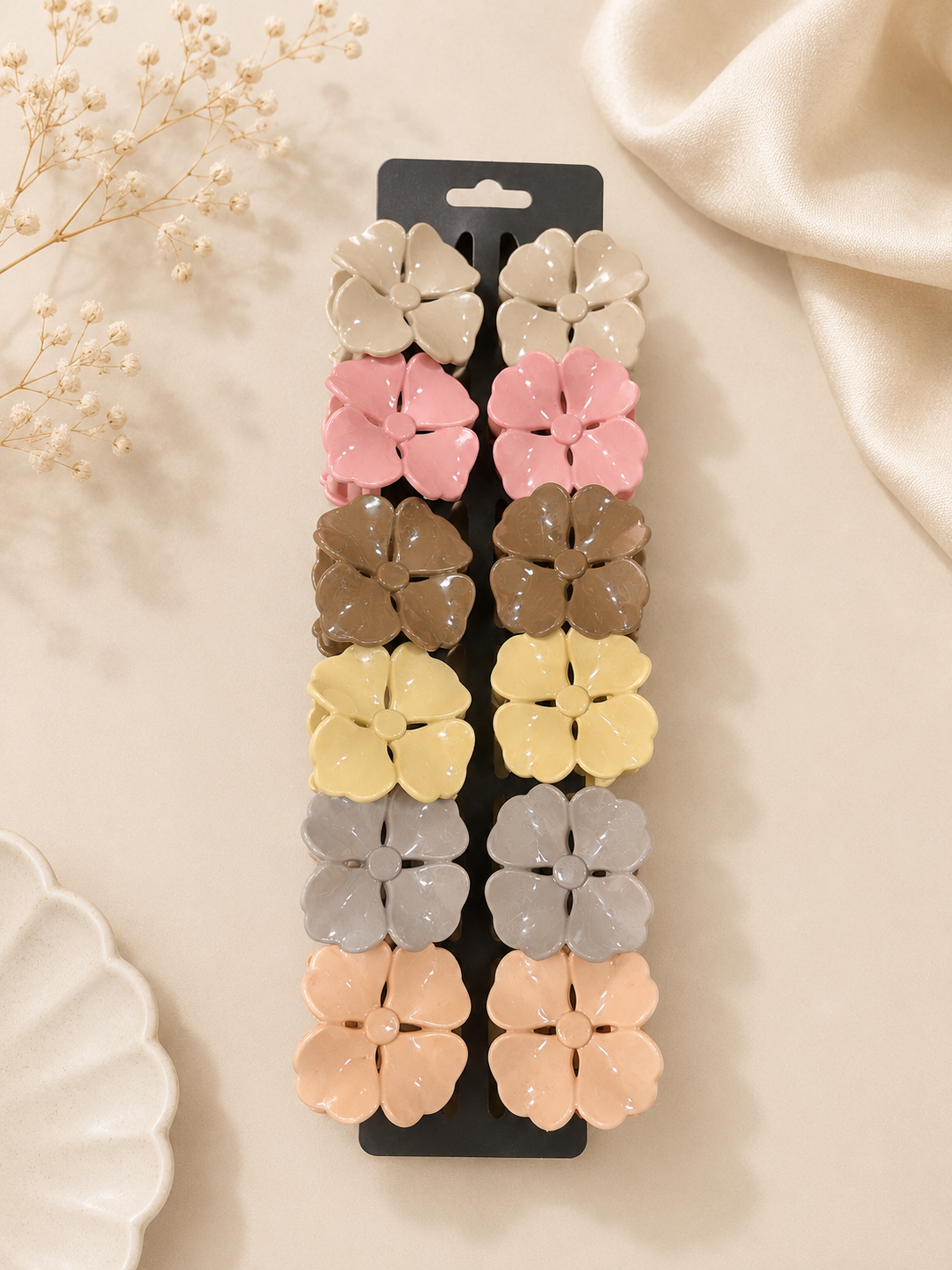 Premium flower hair claw ( pack of 12)